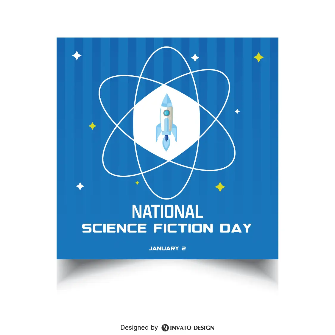 High-quality Science Fiction Day social media post template in vector format with customizable colors and layouts, ideal for professional visuals on any platform.