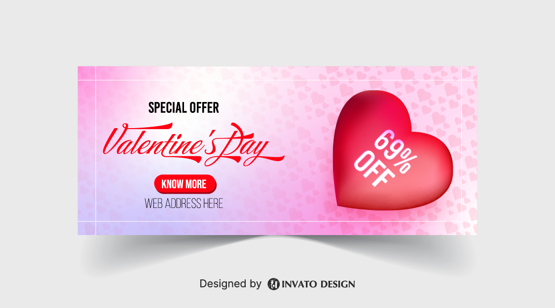 Free Valentine’s Day social media banner template in vector format featuring romantic designs, customizable text, and professional visuals for digital platforms