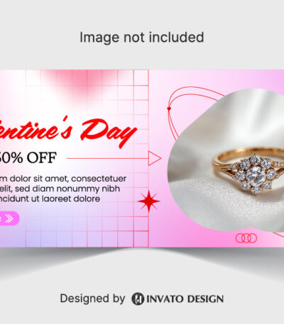 Free Valentine’s Day social media banner template in vector format featuring romantic designs, customizable text, and professional visuals for digital platforms