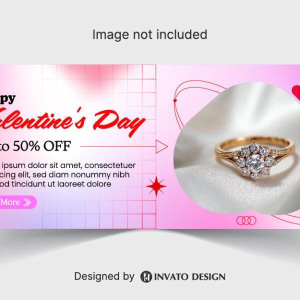 Free Valentine’s Day social media banner template in vector format featuring romantic designs, customizable text, and professional visuals for digital platforms