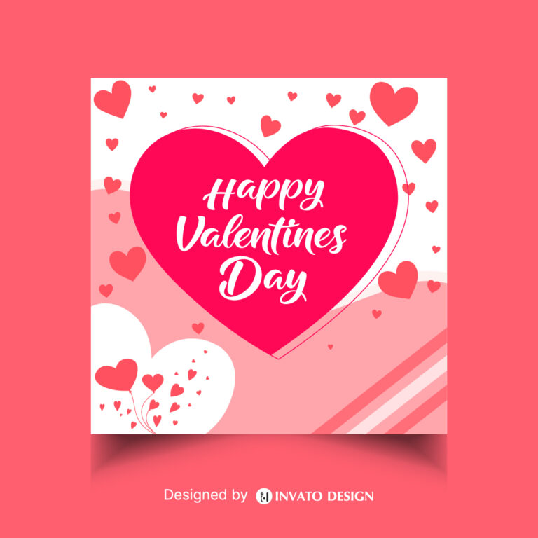 Free Valentine’s Day social media post template in vector format featuring romantic designs, customizable elements, and professional visuals for heartfelt messages