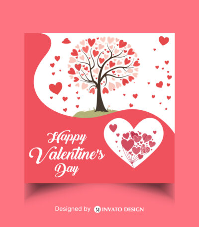 Free Valentine’s Day social media post template in vector format featuring romantic designs, customizable elements, and professional visuals for heartfelt messages