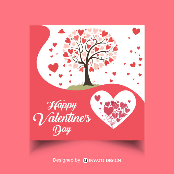 Free Valentine’s Day social media post template in vector format featuring romantic designs, customizable elements, and professional visuals for heartfelt messages