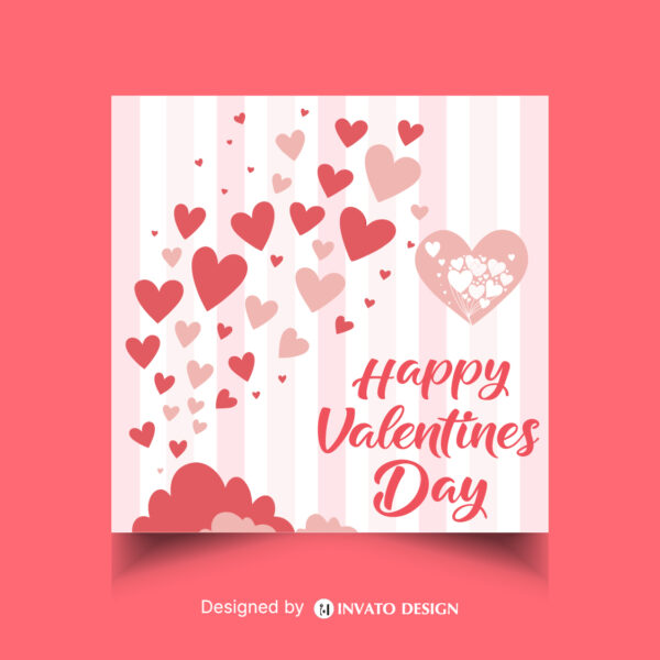 Free Valentine’s Day social media post template in vector format featuring romantic designs, customizable elements, and professional visuals for heartfelt messages