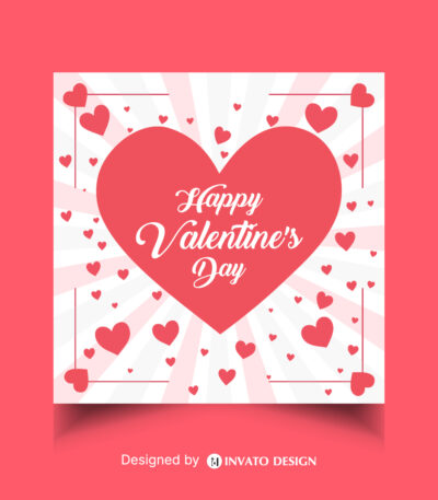 Free Valentine’s Day social media post template in vector format featuring romantic designs, customizable elements, and professional visuals for heartfelt messages