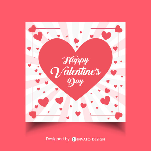 Free Valentine’s Day social media post template in vector format featuring romantic designs, customizable elements, and professional visuals for heartfelt messages