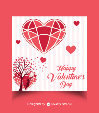 Free Valentine’s Day social media post template in vector format featuring romantic designs, customizable elements, and professional visuals for heartfelt messages