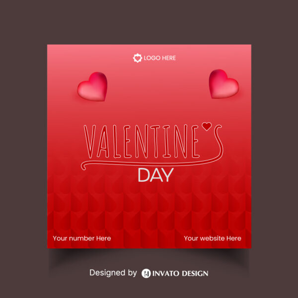 Free Valentine’s Day social media post template in vector format featuring romantic designs, customizable elements, and professional visuals for heartfelt messages.