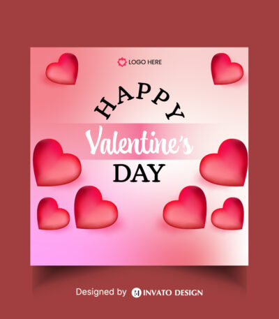 Free Valentine’s Day social media post template in vector format featuring romantic designs, customizable elements, and professional visuals for heartfelt messages.