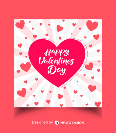 Free Valentine’s Day social media post template in vector format featuring romantic designs, customizable elements, and professional visuals for heartfelt messages