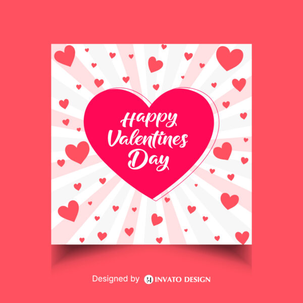 Free Valentine’s Day social media post template in vector format featuring romantic designs, customizable elements, and professional visuals for heartfelt messages