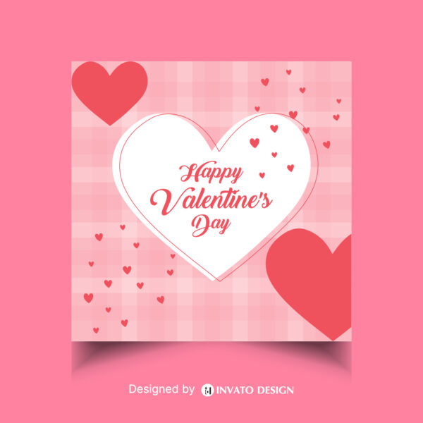 Free Valentine’s Day social media post template in vector format featuring romantic designs, customizable elements, and professional visuals for heartfelt messages