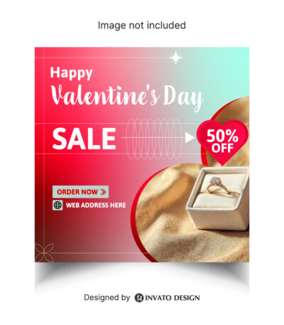 Free Valentine’s Day social media post template in vector format featuring romantic designs, customizable elements, and professional visuals for heartfelt messages