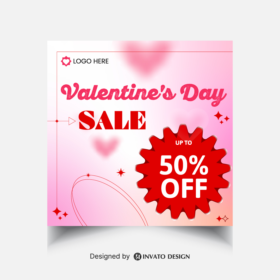 Free Valentine’s Day social media post template in vector format featuring romantic designs, customizable elements, and professional visuals for heartfelt messages