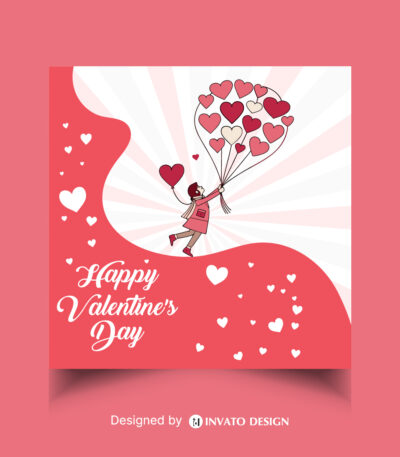 Free Valentine’s Day social media post template in vector format featuring romantic designs, customizable elements, and professional visuals for heartfelt messages