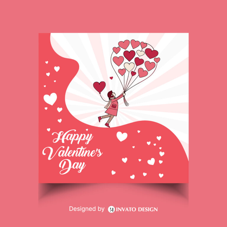 Free Valentine’s Day social media post template in vector format featuring romantic designs, customizable elements, and professional visuals for heartfelt messages