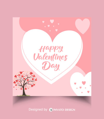 Free Valentine’s Day social media post template in vector format featuring romantic designs, customizable elements, and professional visuals for heartfelt messages.