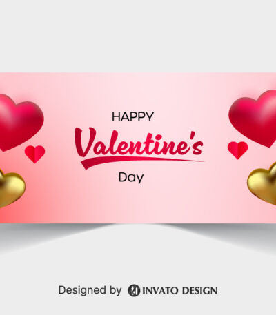 Free Valentine’s Day social media banner template in vector format featuring romantic designs, customizable text, and professional visuals for digital platforms