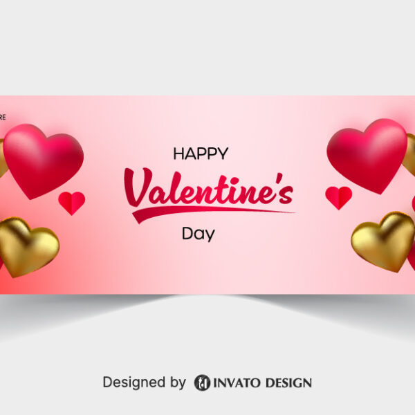 Free Valentine’s Day social media banner template in vector format featuring romantic designs, customizable text, and professional visuals for digital platforms