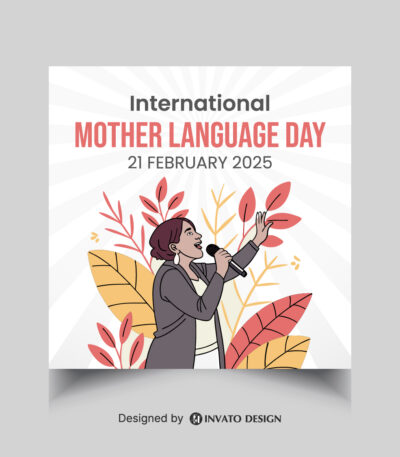 Free Mother Language Day Template, International Language Day Post Design, Editable Social Media Template, Linguistic Diversity Vector Design, Cultural Celebration Social Media Post,