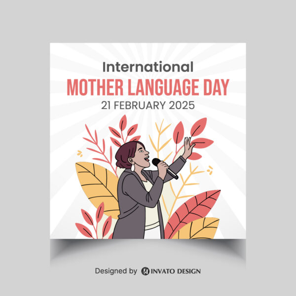 Free Mother Language Day Template, International Language Day Post Design, Editable Social Media Template, Linguistic Diversity Vector Design, Cultural Celebration Social Media Post,