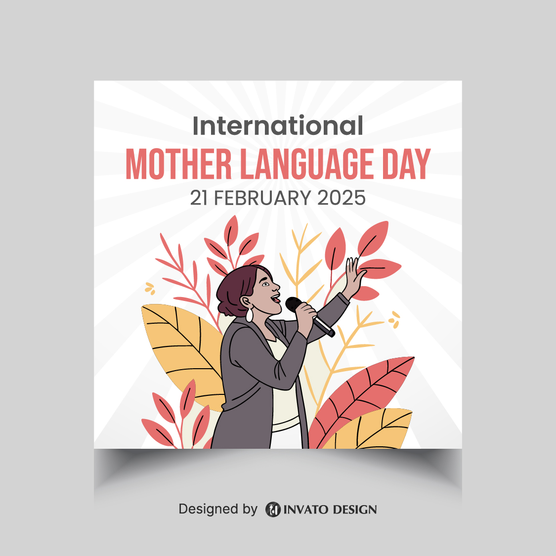 Free Mother Language Day Template, International Language Day Post Design, Editable Social Media Template, Linguistic Diversity Vector Design, Cultural Celebration Social Media Post,