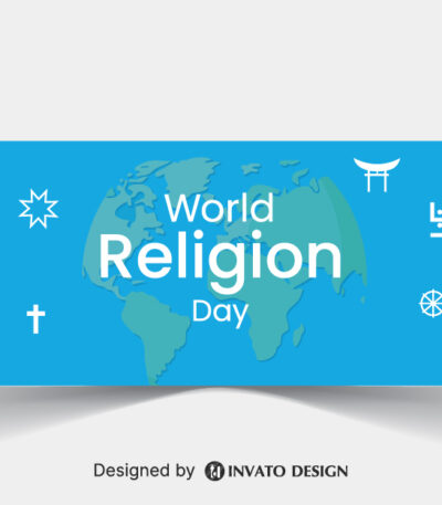 Free World Religion Day social media banner template in vector format featuring harmonious designs, customizable elements, and professional visuals for promoting unity.