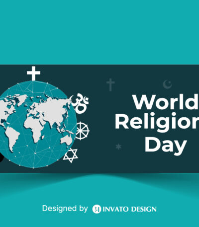 Free World Religion Day social media banner template in vector format featuring harmonious designs, customizable elements, and professional visuals for promoting unity.