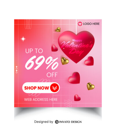 Free Valentine’s Day social media post template in vector format featuring romantic designs, customizable elements, and professional visuals for heartfelt messages