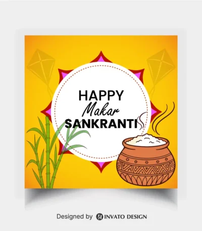 Makar Sankranti Post Template – Vector Format