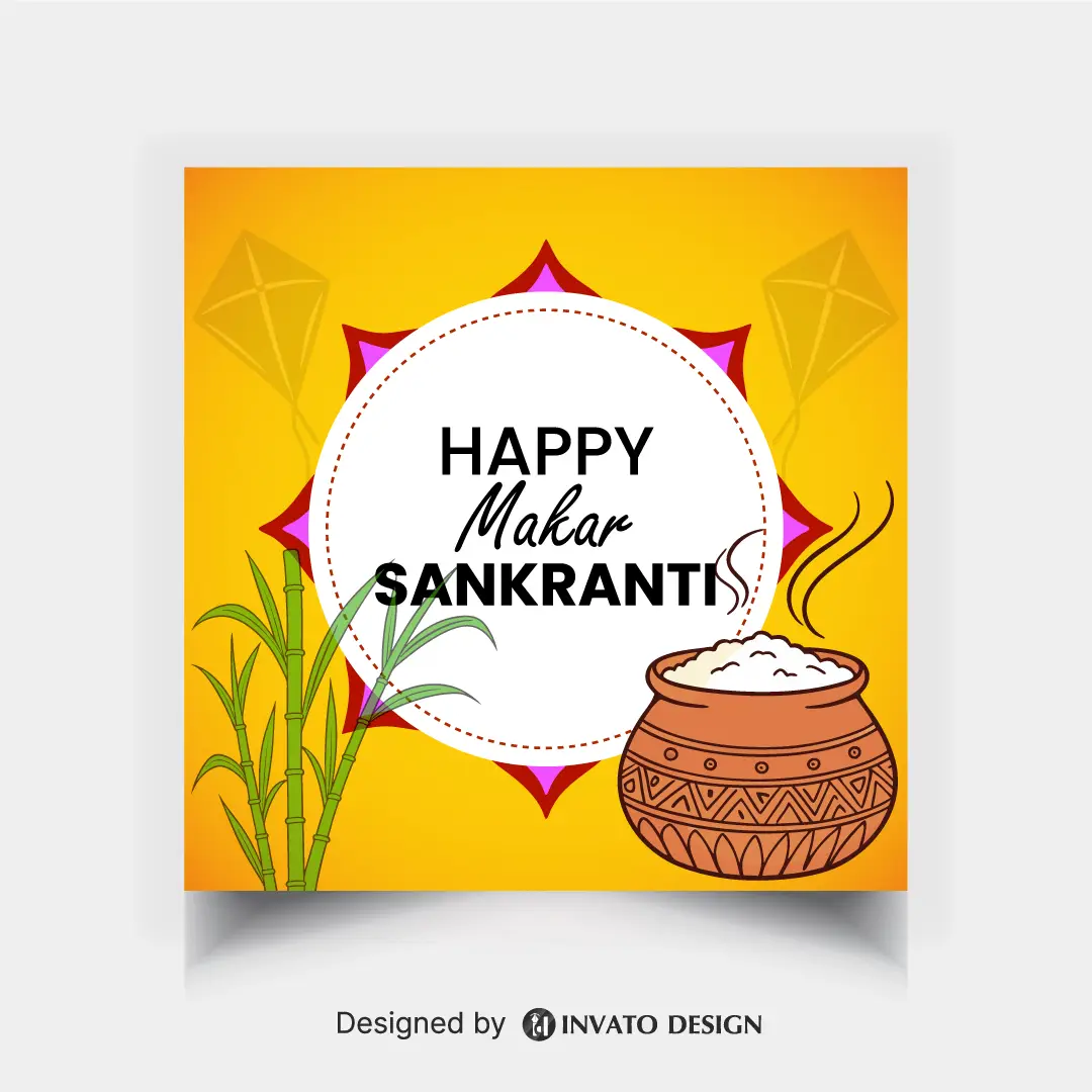 Makar Sankranti Post Template – Vector Format